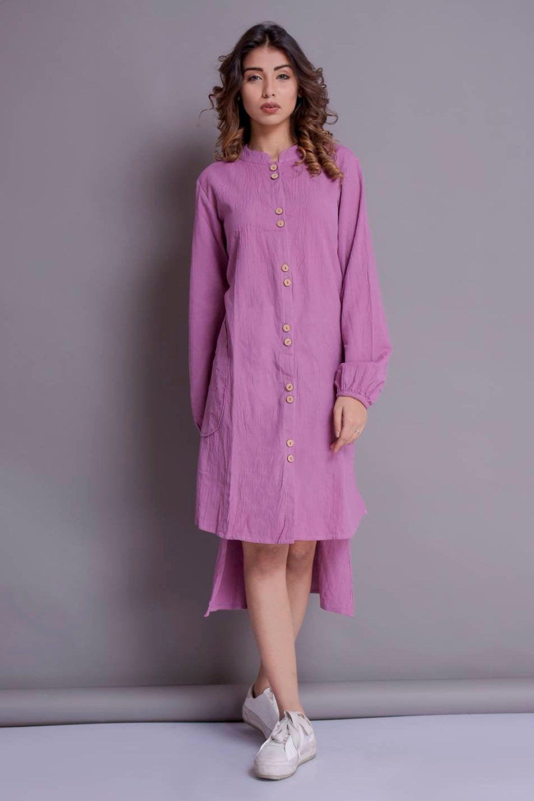 Linen Shirt Dresses For Women 2026.Linen Shirt Dress, Shirt Dress for Women, Front Buttoned Dress,elastic ...