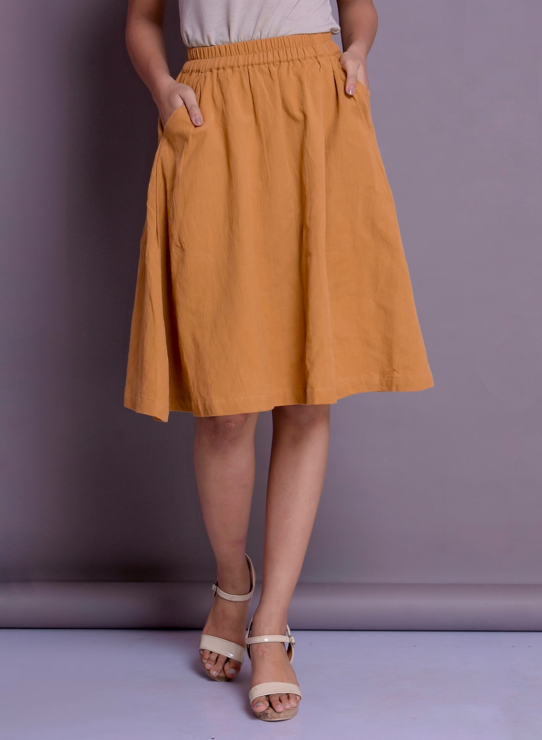 【in a row】Linen Span Skirt Pants Linen Pants, Skirt Pants, Gray Linen Pants, Wide Leg Pants