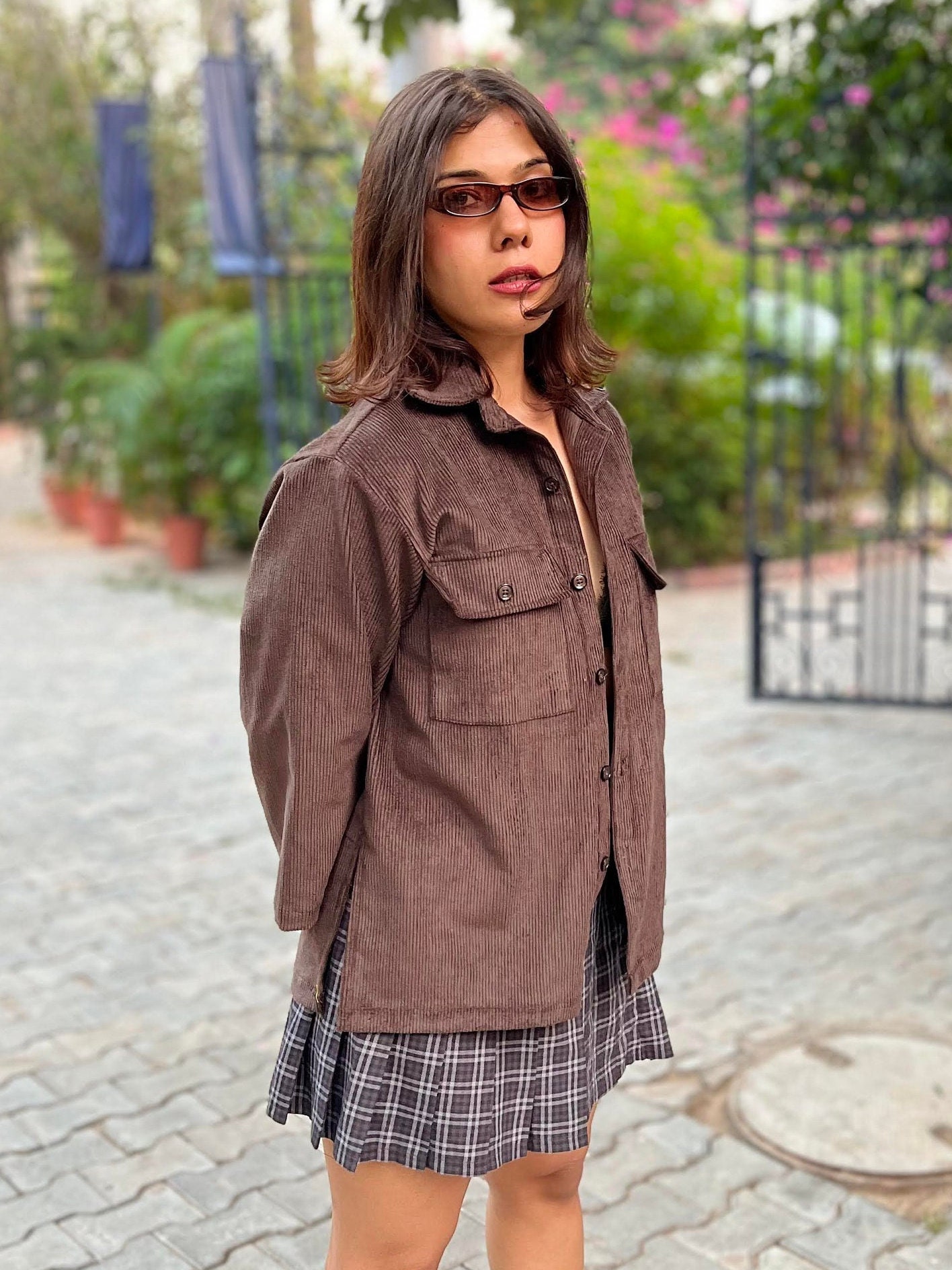 ★on&on★ Corduroy Single Jacket NEW3WJ948 Indigo Cotton Corduroy Hunting Jacket – initialfashion