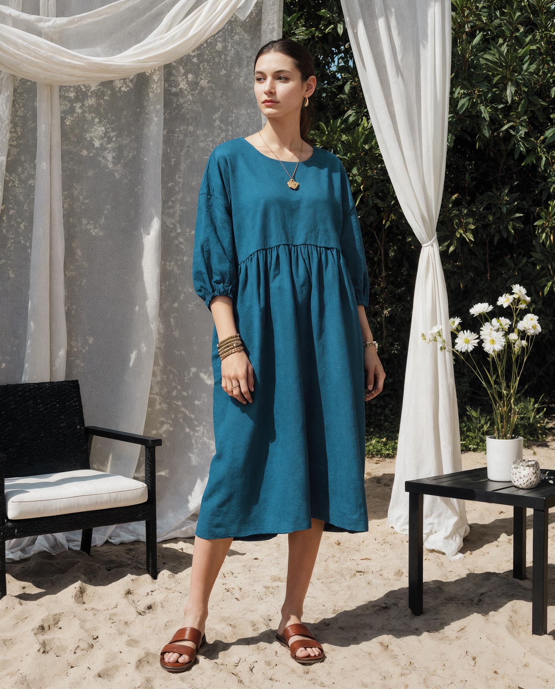 Balloon Sleeve Dress Cotton - Etsy