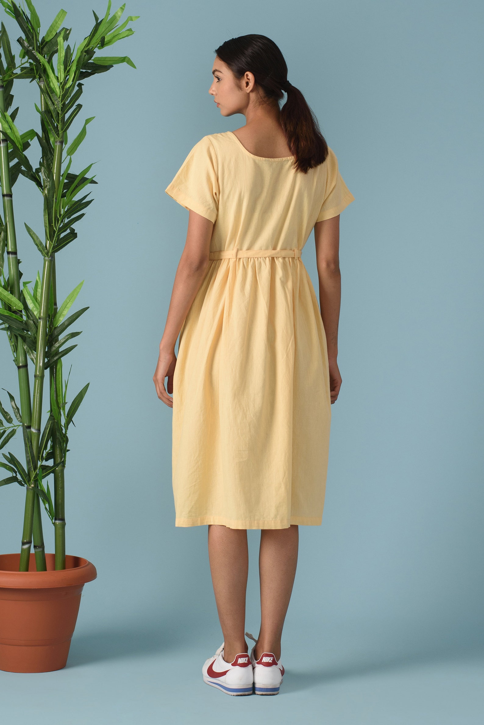Button Down Linen Midi Dress Linen Dress With Waist Belt Etsy UK
