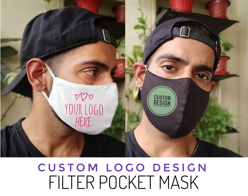 Custom Logo BULK Filter Pocket Mask 2ply Face Masks / Etsy