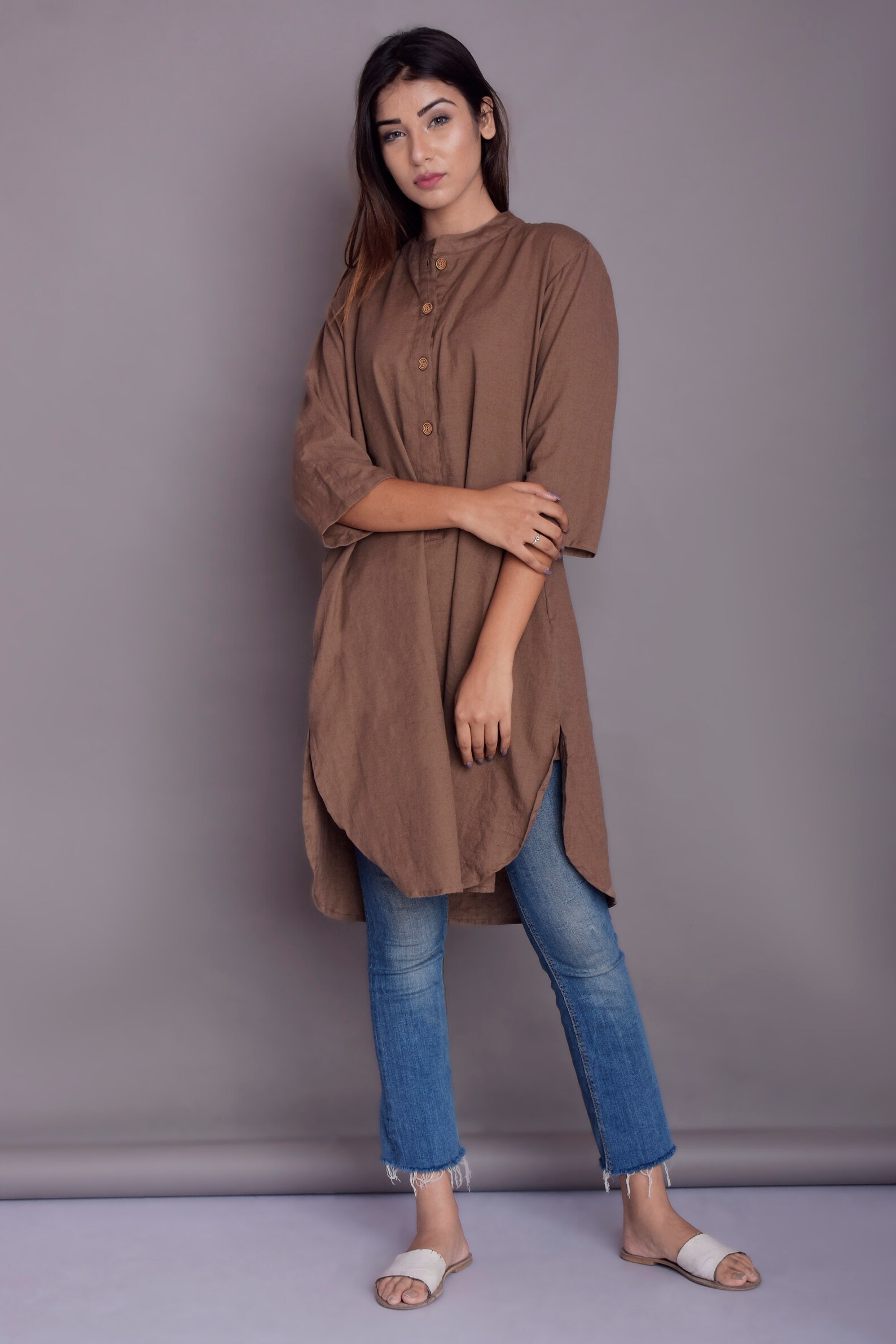 Apple Cut Shirt Dress for Women Long Shirt for Women Indian | Etsy