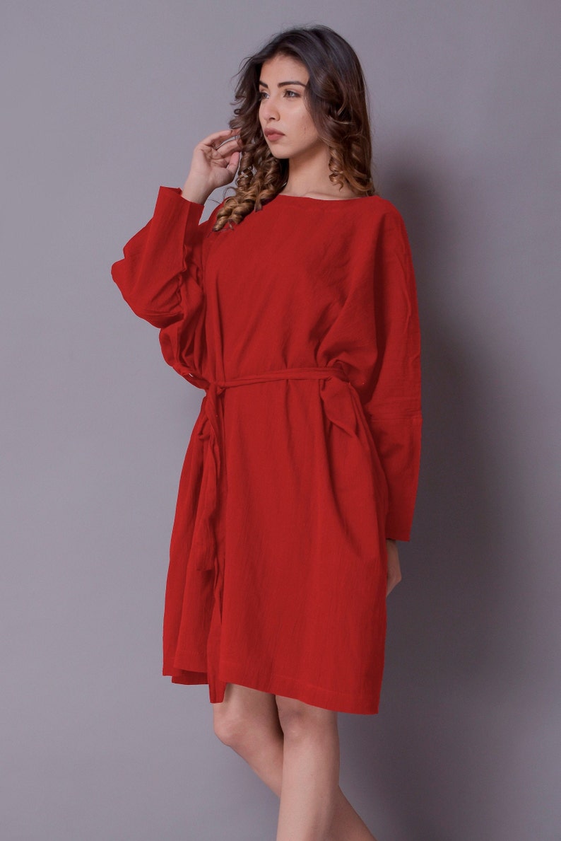 Oversized Linen Dress Loose Fitted Linen Dress With Waist Etsy