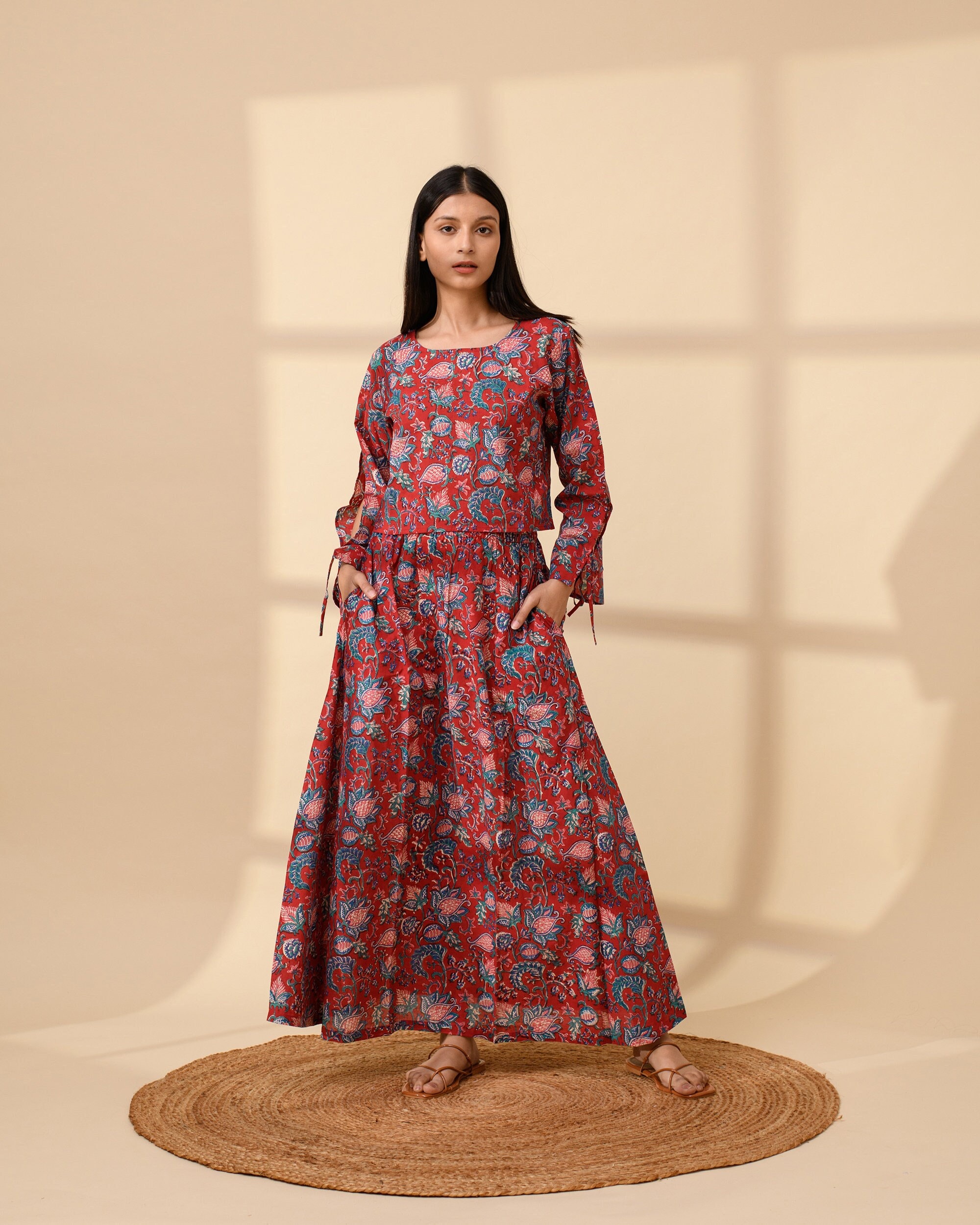 sachin and babi light blue dress Embroidered Skirt, Floral Motif