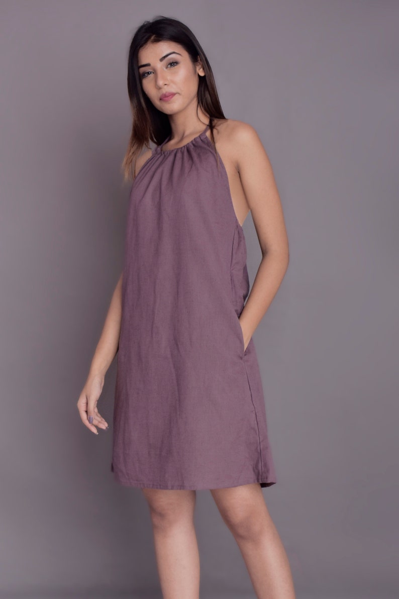 Linen Halter dress Summer dress for women Linen Halter neck Etsy