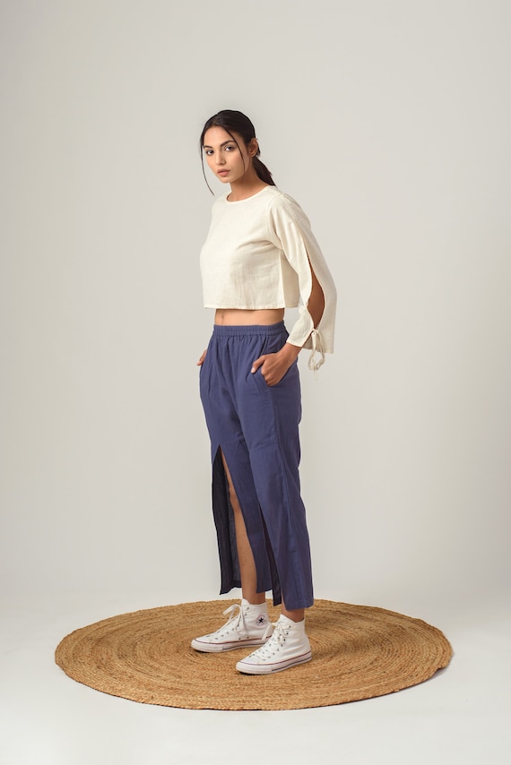 ASOS DESIGN Full length flare jeans with wrap waist band and cut