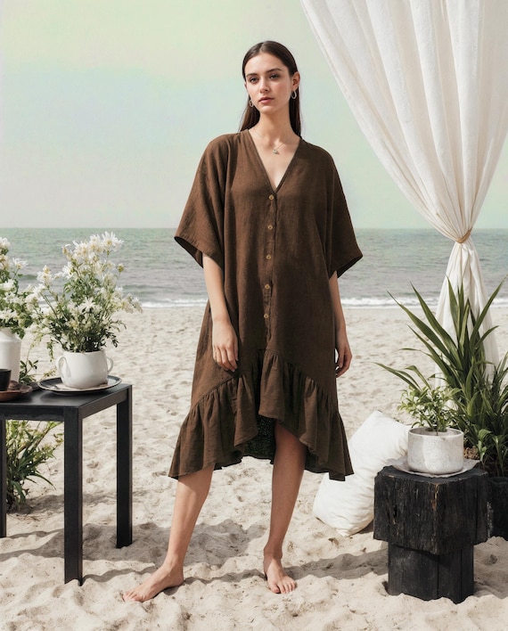 deep v neck tunic dress SAFUNY Women's Deep V Neck Short Sleeve Sheer Tunic Dress Pullover Lightweight Beach Vacation Casual Dress Purple XXL