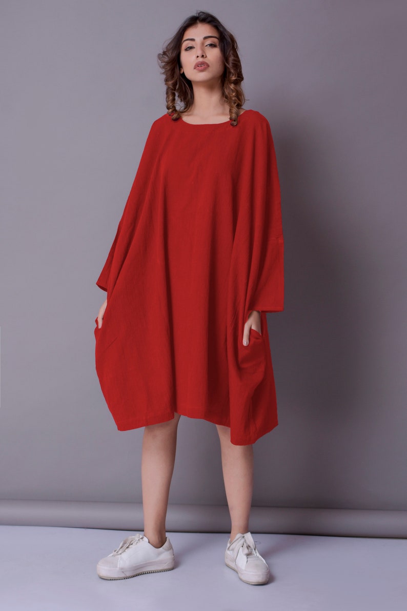 Oversized Linen Dress Loose Fitted Linen Dress With Waist Etsy