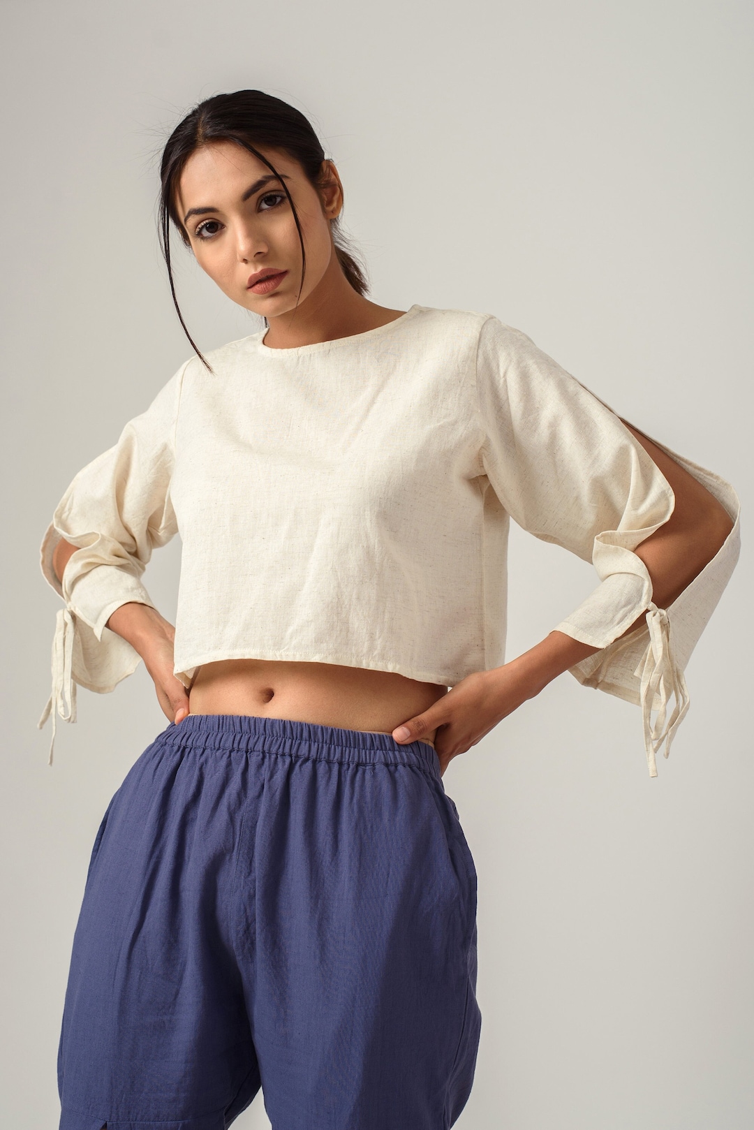 HYKE Linen Crop Top cropped top ベスト　リネン HYKE Linen Crop Top cropped top ベスト リネン