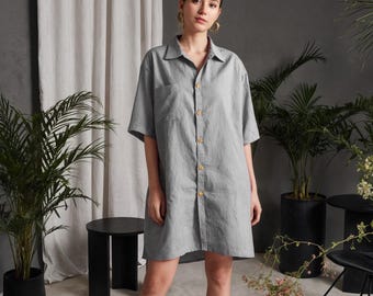 Tahari Linen Shirt Dress - Etsy