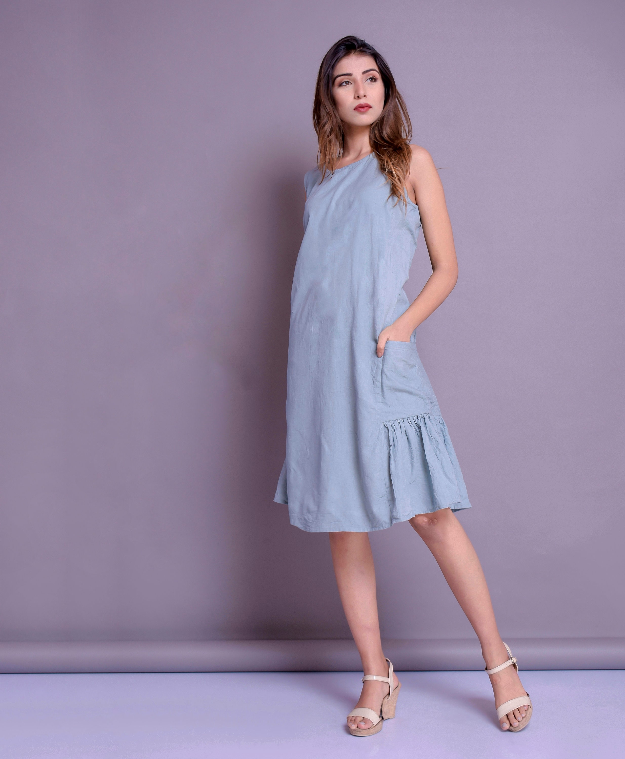 Sleeveless Dress, Summer Dress for Women, Knee Length Dress