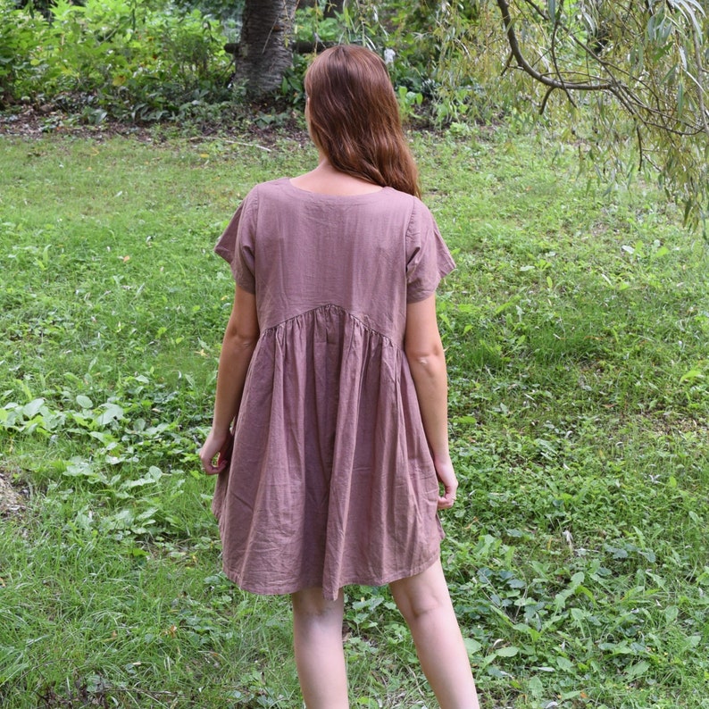 Empire Waist Dress Summer Midi Dress Short Sleeved Dress Etsy