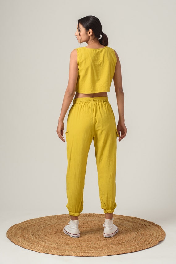 Linen Cargo Pants Linen Jogger Pants 