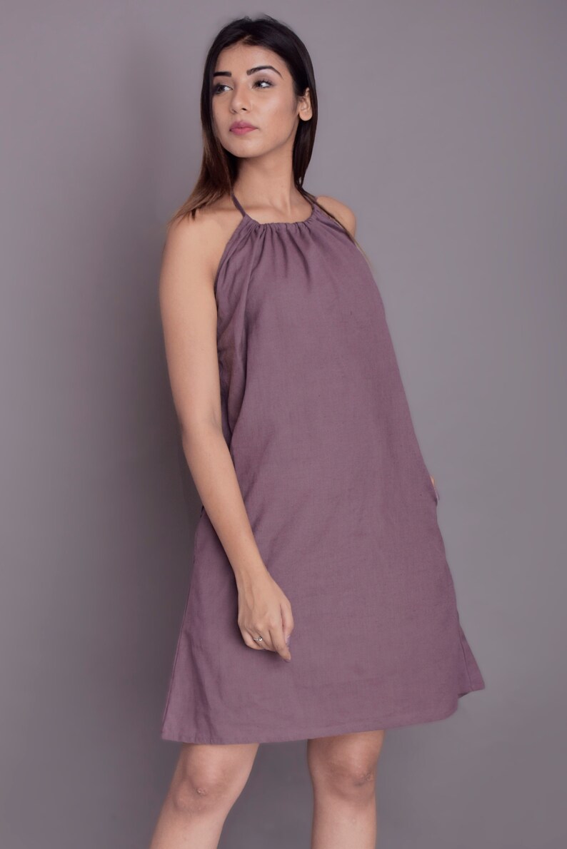 Linen Halter dress Summer dress for women Linen Halter neck Etsy