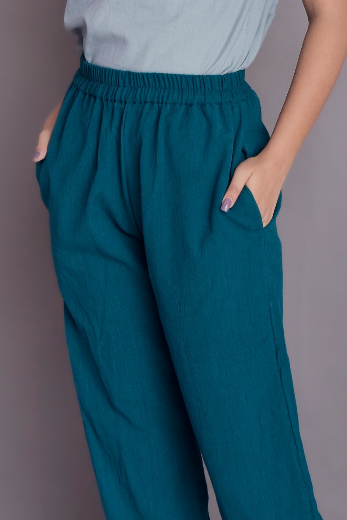 elastic cuffed casual jogger pants