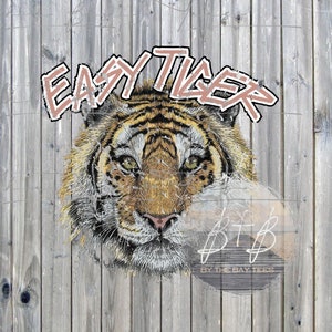 Easy Tiger digital design, retro png, vintage, digital file, sublimation design, digital download