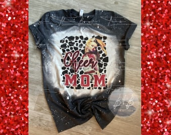 Custom Cheer Mom bleached unisex shirt, customizable tee, Cheer Mom Tee