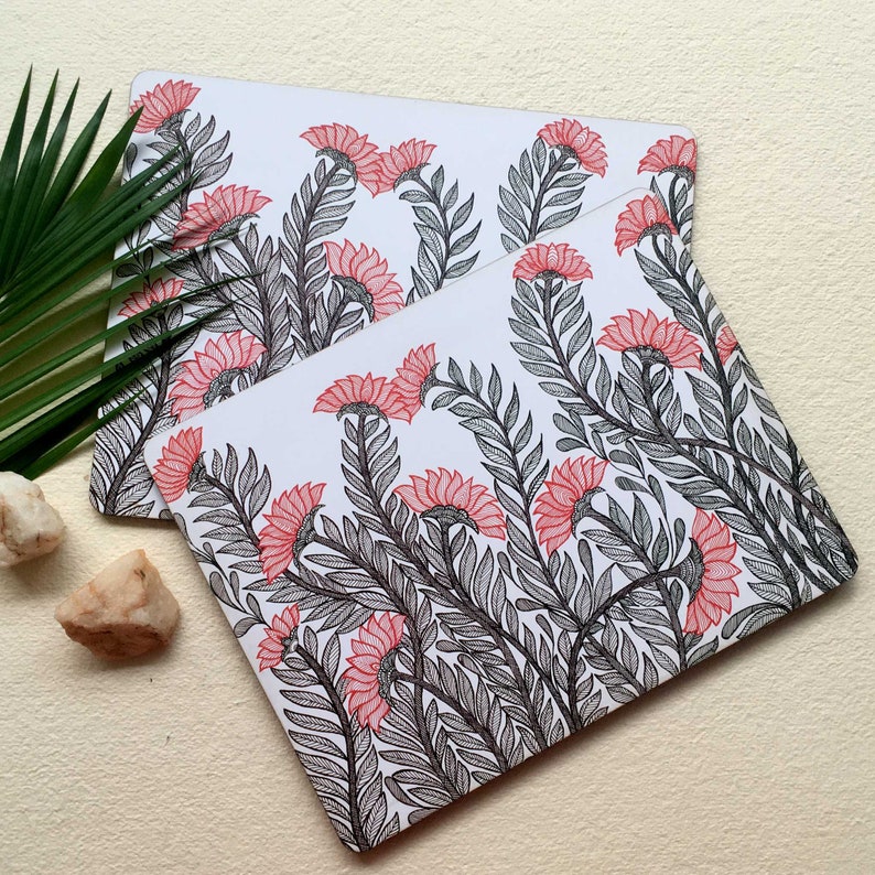 Indian Lily Madhubani Print Placemats Indian Design Placemat Madhubani