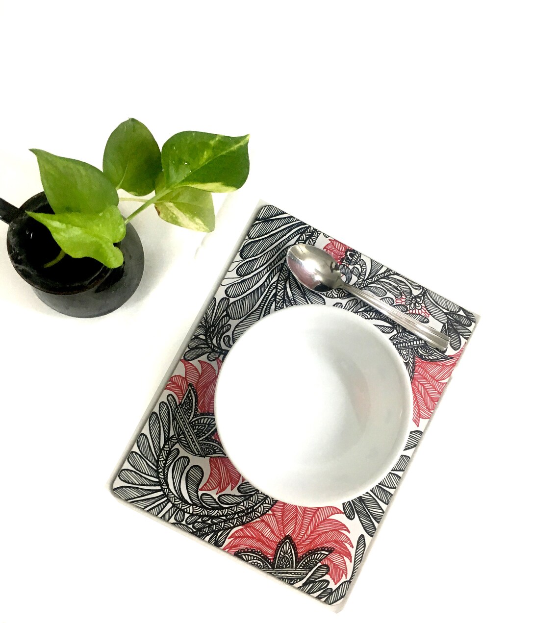 Madhubani Print Placemats Indian Design Placemat Placemat Etsy