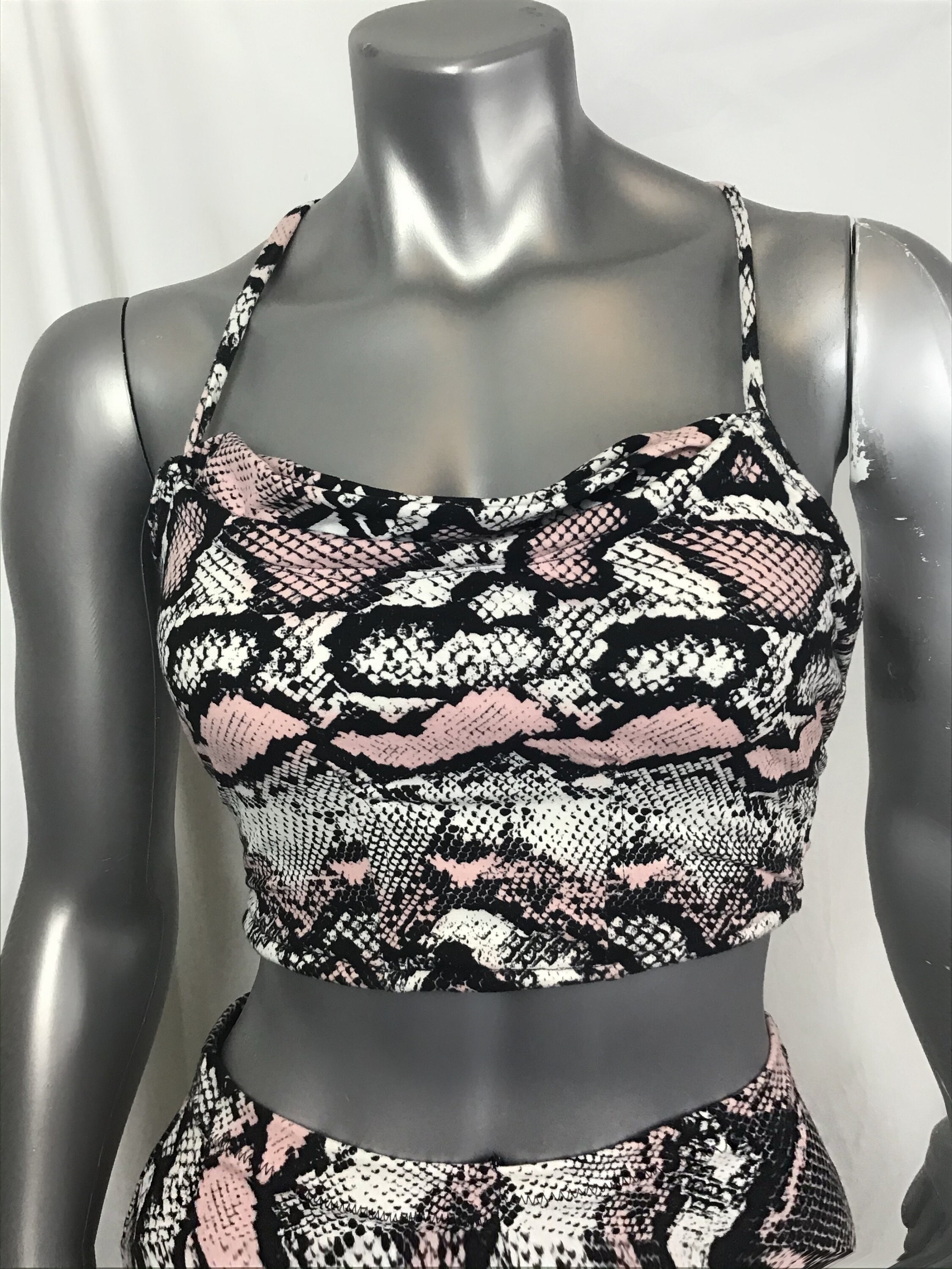 Pink Snake Skin Outfit. Two Piece Shirt and Pants Set. Stretch Pink ...