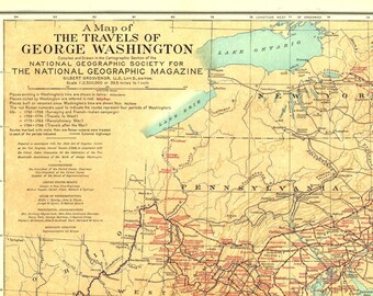 George Washington Map - Etsy
