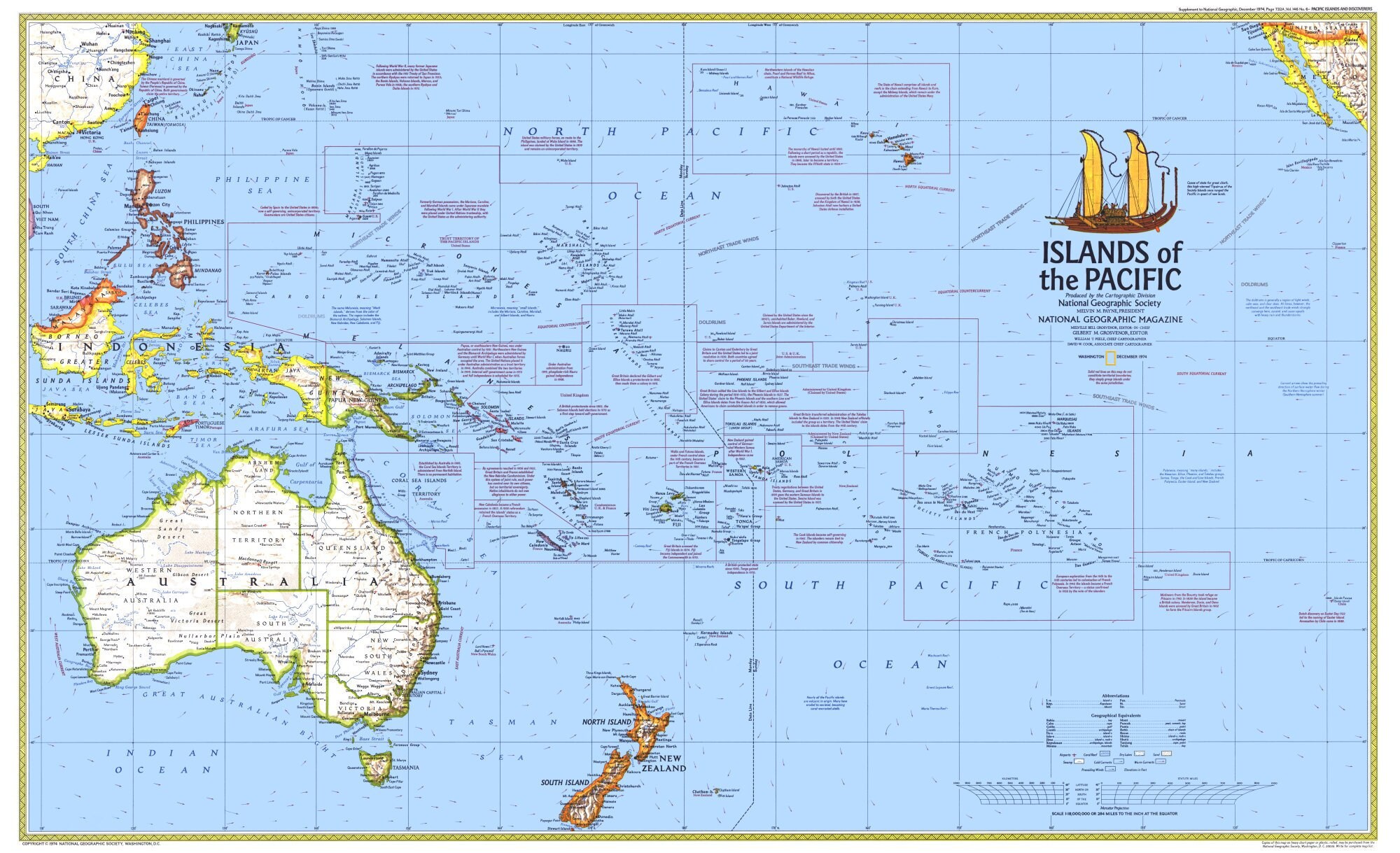 Islands Of The Pacific Map Etsy