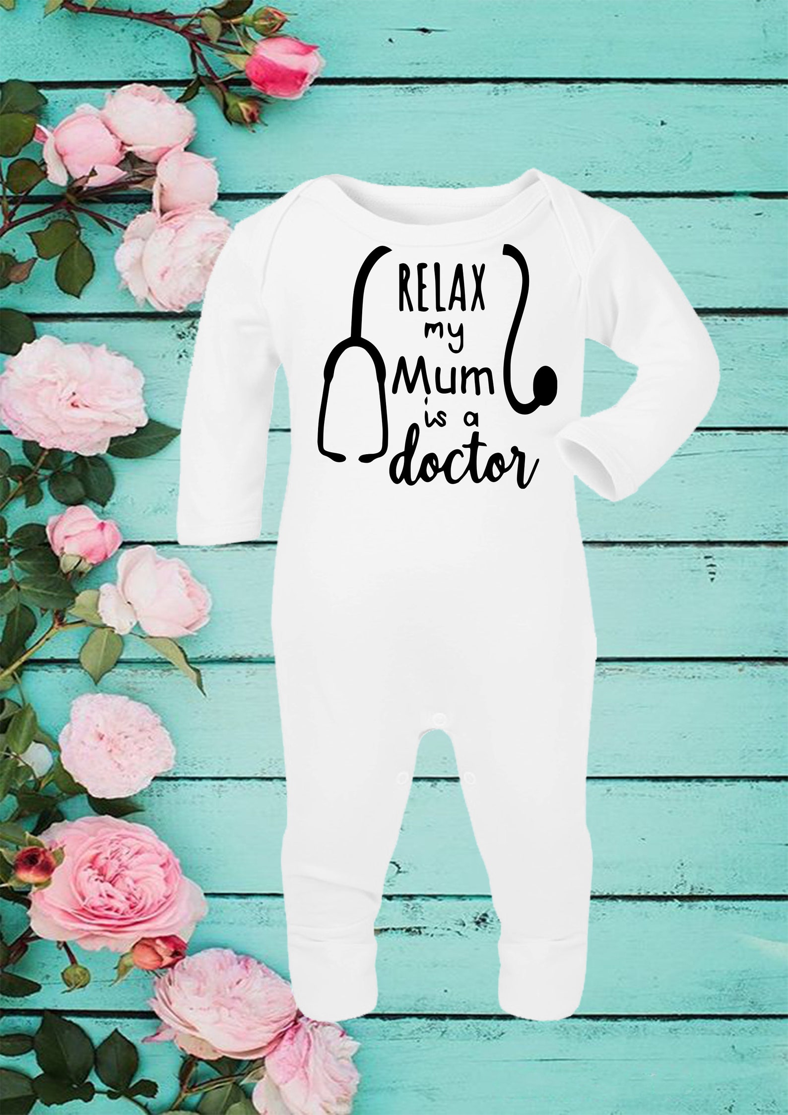 Doctor Onesie Relax My Mum is A Doctor Cute baby Onesie Etsy