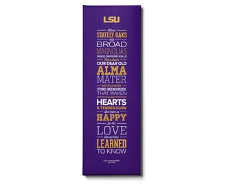 LSU Tigers | LSU Alma Mater | Tiger Football | Louisiana State | LSU | Word Art | Canvas Wall Art