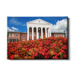 Lyceum | Ole Miss Rebels | University of Mississippi | Ole Miss | Campus | Red Tulips | Oxford Mississippi | Wall Art