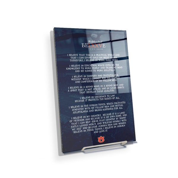 Auburn Creed | Auburn Tigers | I Believe | Auburn University | Auburn Traditions | Auburn Football | Desktop Design | Acrylic