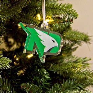 Fighting Hawks Christmas Ornament | University of North Dakota | Christmas Decoration | Bag Tag | Luggage Tag | Christmas Ornament