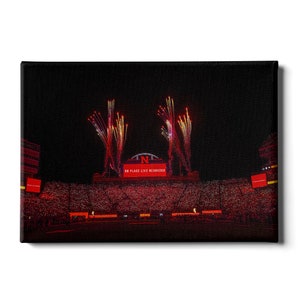 Nebraska Cornhuskers | Light Up Memorial Stadium | Huskers | The Sea of Red | Canvas Wall Art | Metal Wall Art | Acrylic Wall Art