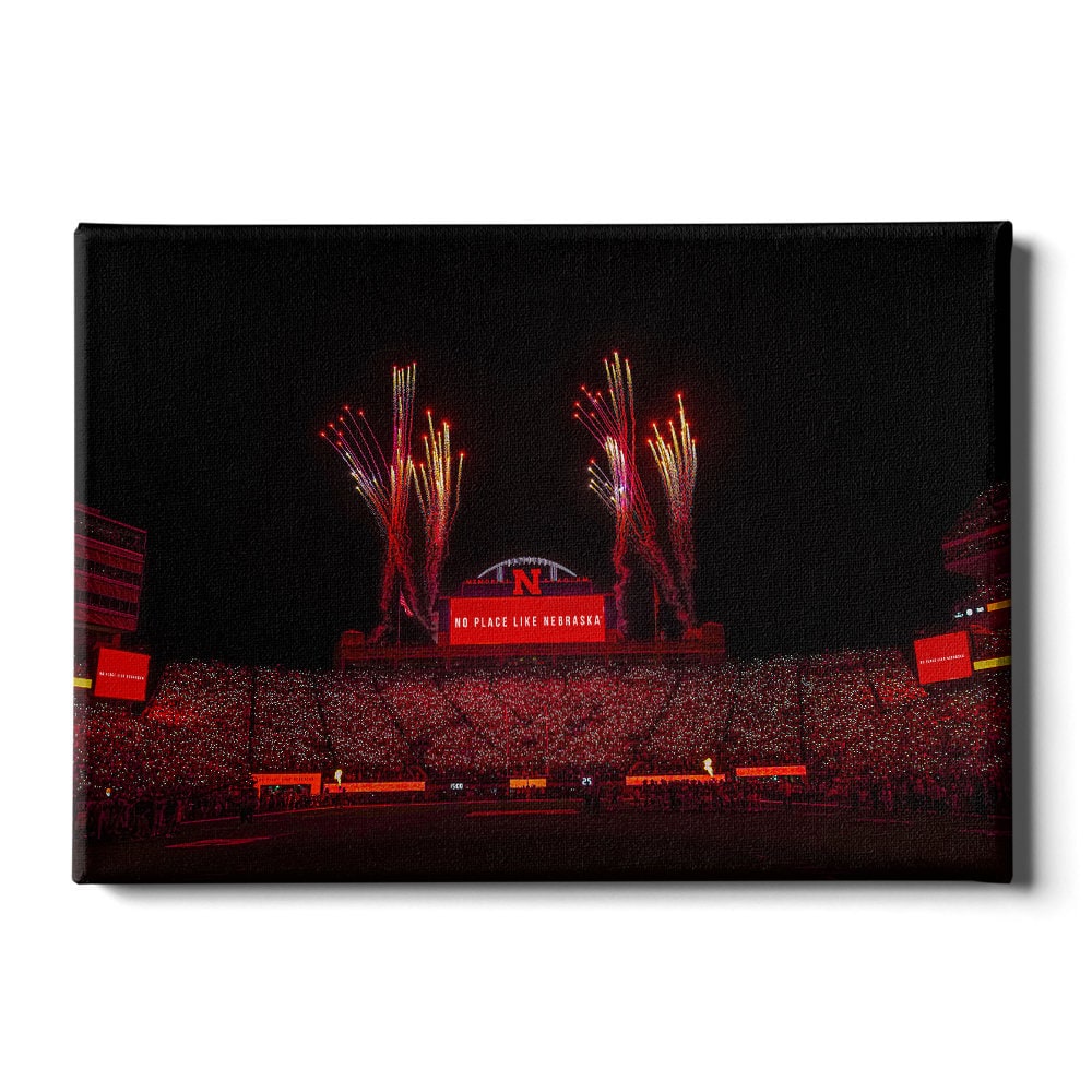 Nebraska Cornhuskers | Light Up Memorial Stadium | Huskers | The Sea of Red | Canvas Wall Art | Metal Wall Art | Acrylic Wall Art