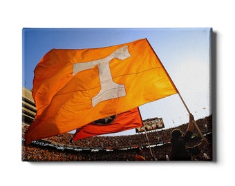 Arte en lienzo con la bandera de los Tennessee Volunteers / Decoración del estadio Neyland