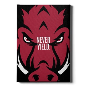 Arkansas Razorbacks | Arkansas Razorback Never Yield | University of Arkansas | Never Yield | Razorback Stadium | Canvas Print | Wall Art