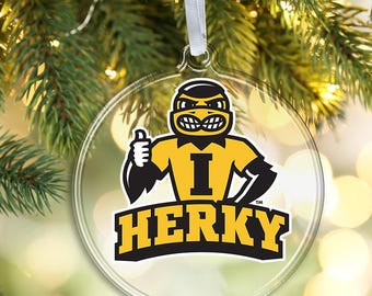 Iowa Hawkeyes Herky Mascot Ornament | University of Iowa Bag Tag
