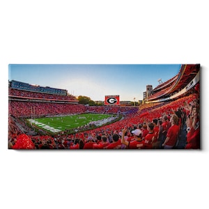 Georgia Bulldogs | National Champions | Gooooo Georgia Panoramic | Sanford Stadium | Canvas Wall Art | Metal Wall Art