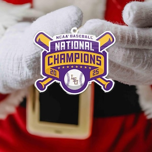 LSU Tigers | LSU Baseball | 2025 National Champions | Baseball | College World Series | Luggage Tag | Christmas Ornament
