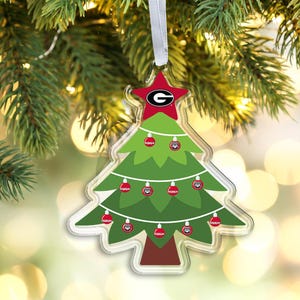 Georgia Bulldogs Christmas Tree Ornament | UGA Dawgs Acrylic Ornament