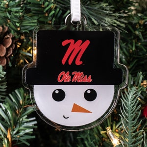 Ole Miss Rebels | Ole Miss Snowman | Ole Miss Christmas Ornament | Christmas Ornament