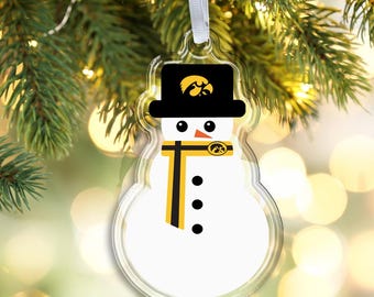 Iowa Hawkeyes Snowman Christmas Ornament | University of Iowa