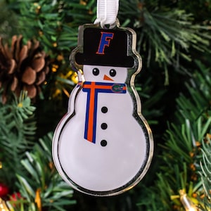 Florida Gators | Florida Logo | Snowman | Florida Gators Christmas Tree Ornament | Christmas Ornament