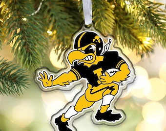Iowa Hawkeyes Ornament | Vintage Herky Mascot Bag Tag