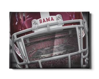 Quadro su tela raffigurante il casco degli Alabama Crimson Tide / Bryant Denny Stadium