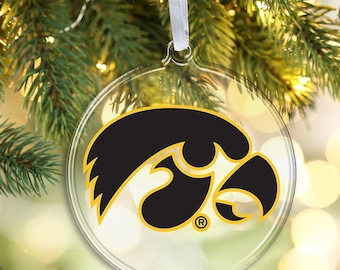 Iowa Hawkeyes Tigerhawk Logo Ornament | Officially Licensed Bag Tag