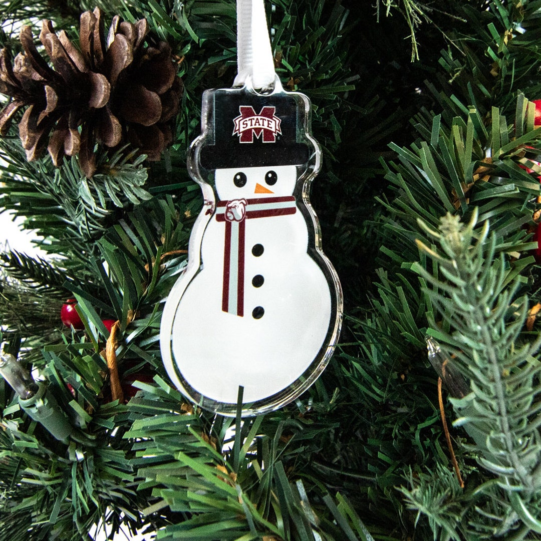 Mississippi State Bulldogs MSU Christmas Ornament Snowman Etsy