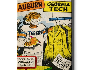 Auburn Tigers vs Georgia Tech 1964 | Vintage Football Program Canvas Art