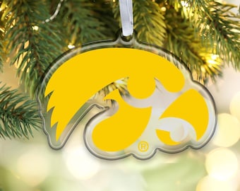 Iowa Hawkeyes | University of Iowa | Hawkeyes | Tigerhawk Logo | Christmas Decoration | Bag Tag | Luggage Tag | Christmas Ornament