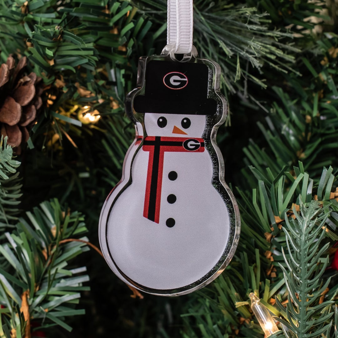 Bulldogs Christmas Ornament UGA Dawgs Snowman Christmas Tree Ornament Christmas